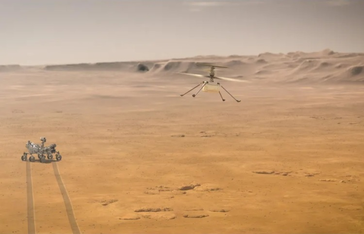 O primeiro vôo do helicóptero Martian Ingenuity está agendado para 19 de abril
