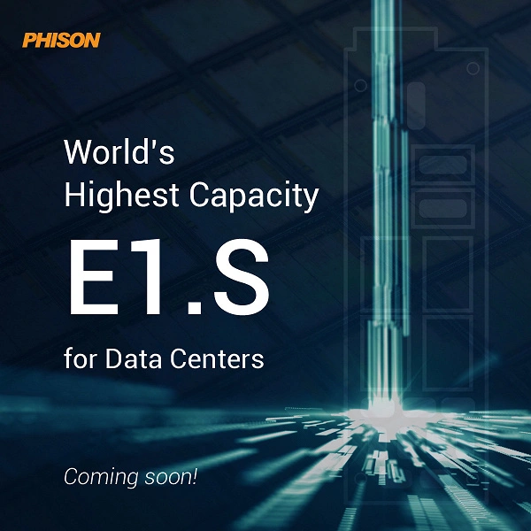 Phison은 세계 SSD 크기 E1.S에서 가장 널리 널리 널리 널리 뻗어있는 자체 브랜드 밑에서 공개 할 것을 약속한다.