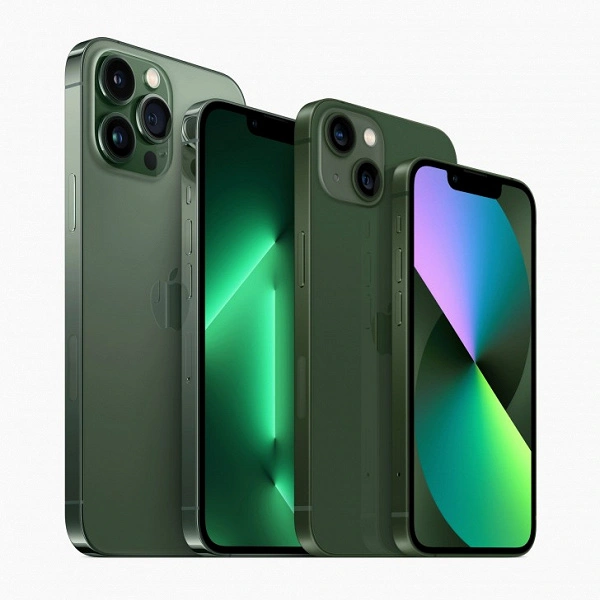iPhone 13とiPhone 13 Proの新しいバージョンは、それぞれ緑色と高山の緑色に表示されています