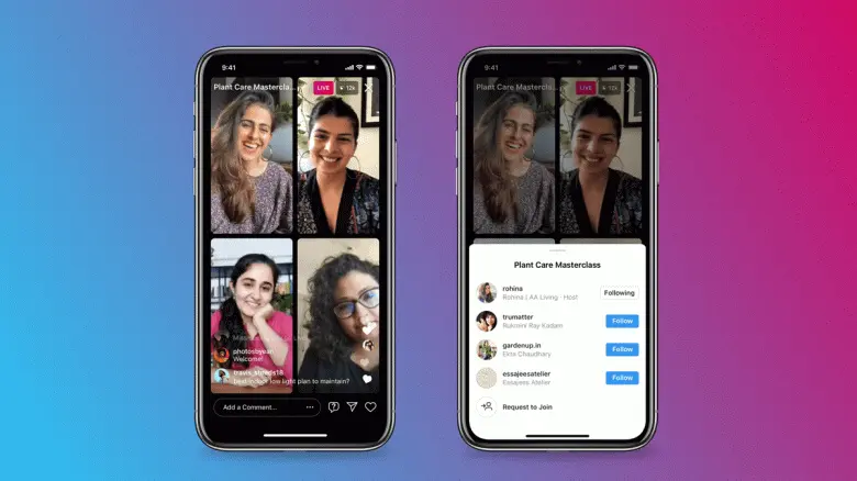 Instagram erlaubte Live-Übertragungen für vier Personen