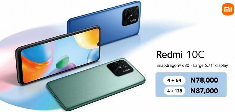 Verfügbares Redmi 10c Smartphone mit Nicht-Standard-Design
