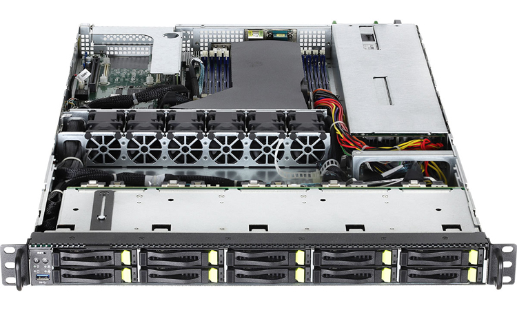 Il server di archiviazione ASRock Rack 1U10E-ROME / 2T supporta dieci unità NVMe