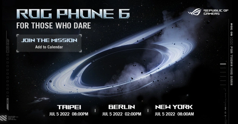 Snapdragon 8 Plus Gen 1の世界初のスマートフォン1。AsusRog電話6は7月5日に発表されます