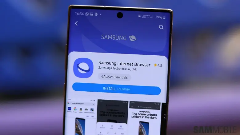 Lançamento do navegador Samsung Internet 13.0
