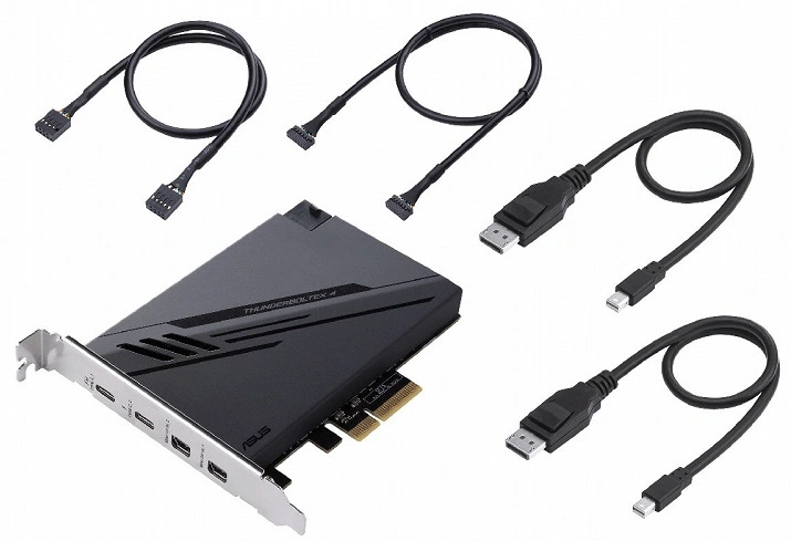 Die Asus ThunderboltEX 4-Erweiterungskarte ist mit einer PCIe 3.0 x4-Schnittstelle ausgestattet