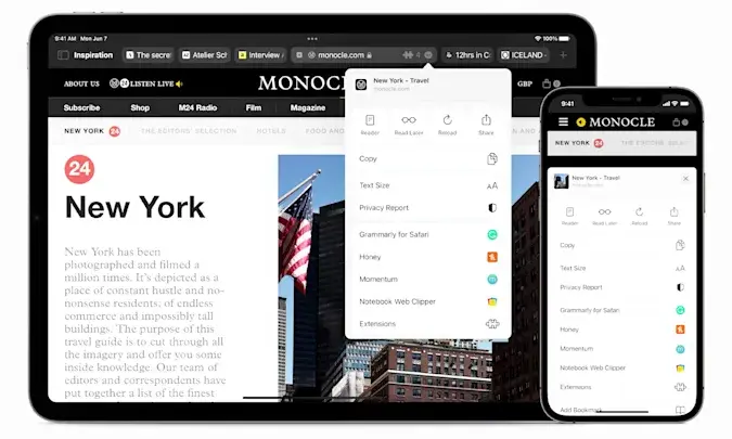 Apple은 iPhone 및 iPad에서 Safari에서 확장을 시작합니다