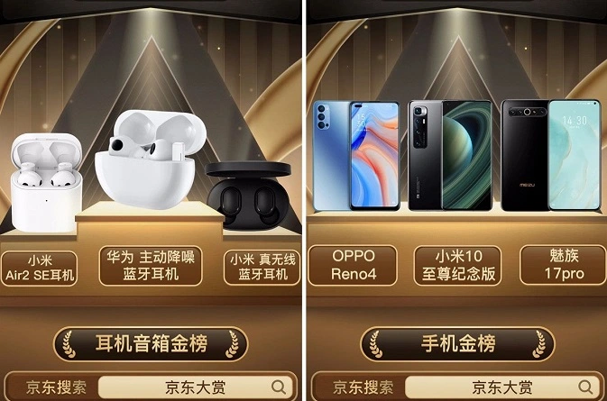 중국에서 가장 인기있는 스마트 폰, 태블릿 및 헤드폰 11.11 판매
