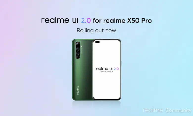O shell Realme UI 2.0 para Realme X50 Pro começou a se espalhar