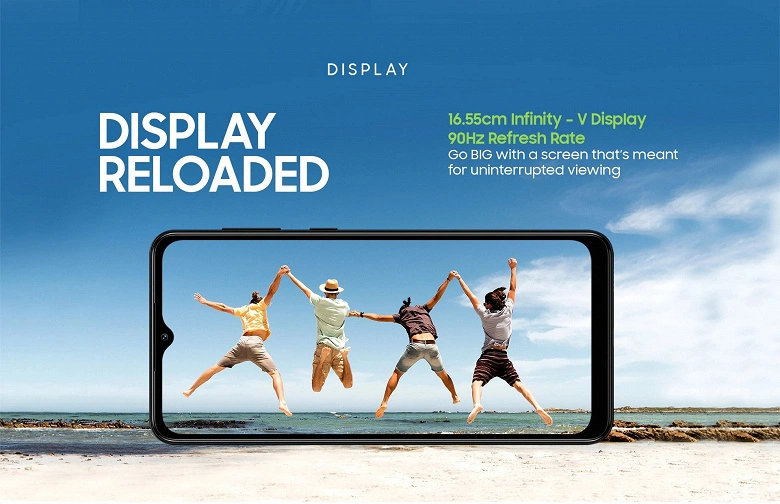 Samsung Galaxy M12 recebeu uma bateria de 6000 mAh e uma tela de 90 hertz