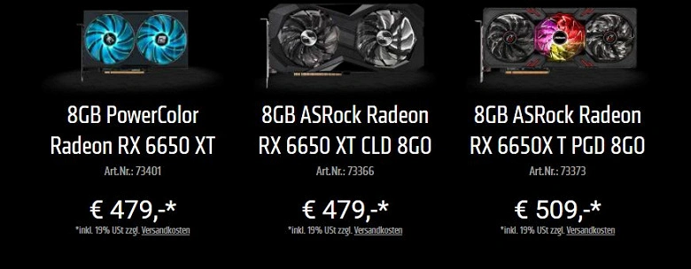Radeon RX 6650 XT 및 Radeon RX 6750 XT 유럽의 XT는 이전 모델보다 더 비싸지 않았습니다.