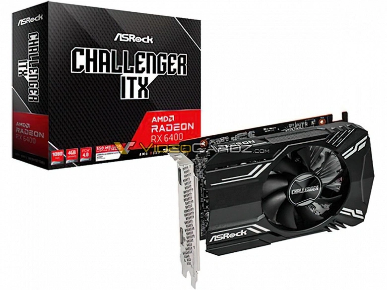 ASRock은 추가 영양이 필요없는 Radeon RX 6400 Challenger ITX 비디오 카드를 준비합니다.