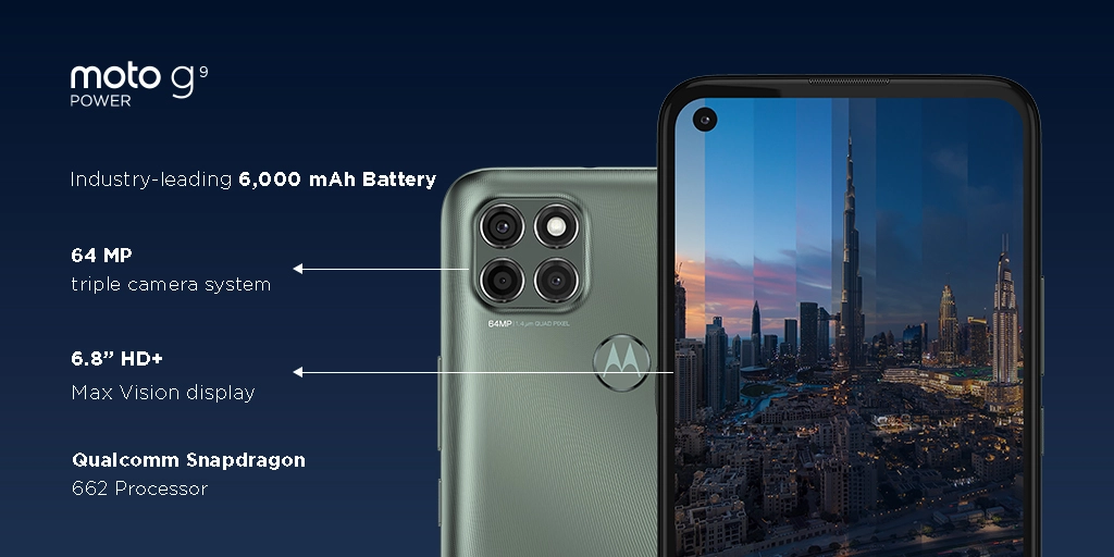 새로운 Moto G9 Power 스마트 폰 발표