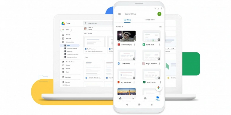 O primeiro aplicativo do Google usando um screensaver de tela animado no Android 12, tornou-se o Google Drive