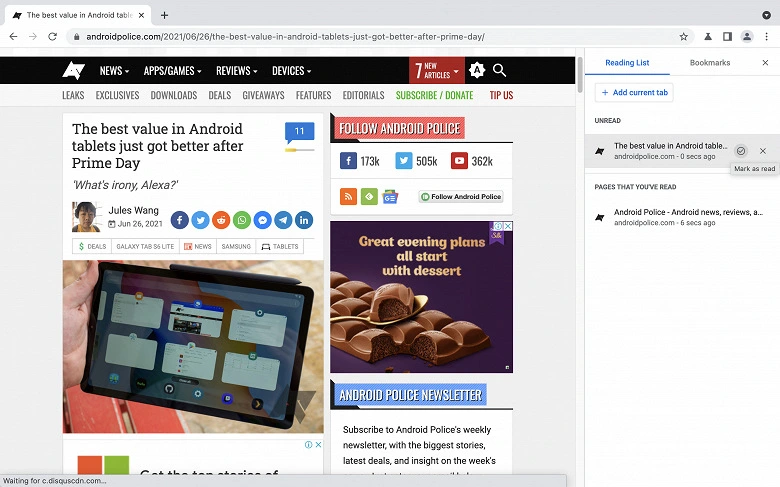 Safariのように：ブックマークと読書リストを備えた快適なサイドパネルがGoogle Chromeに表示されました