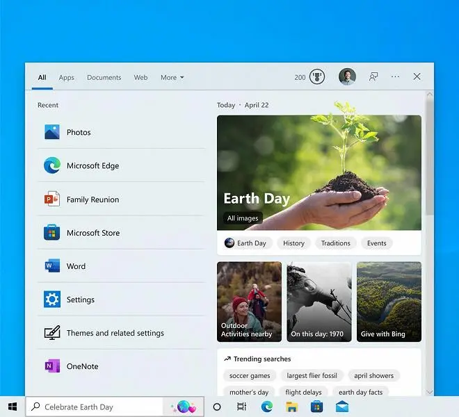 Microsoft a publié la mise à jour Windows 10 avec une nouvelle vue de recherche.