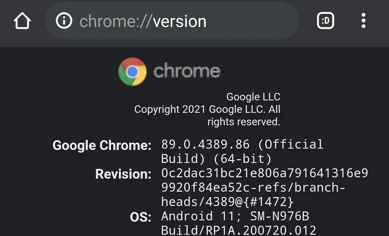 O Google começou a testar uma versão de 64 bits do navegador Chrome proprietário para Android 10 e 11