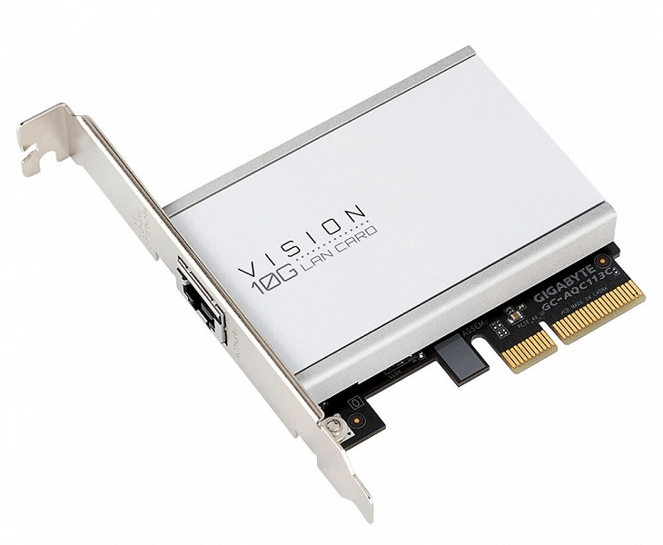 Netzwerkadapter Gigabyte Vision GC-AQC113C 10G ist mit einem Port 10 GBE ausgestattet