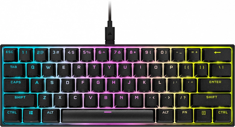 O mini teclado mecânico para jogos Corsair K65 RGB custa US $ 110