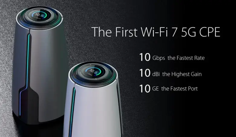 첫 번째 라우터는 Wi-Fi 7 및 최대 10Gbps의 속도로 표시됩니다. ZTE MC888 대표에 대한 사진 및 세부 정보