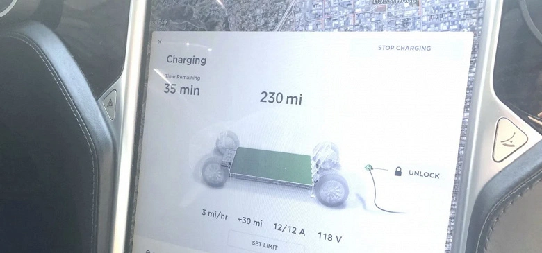 La direction et la force du vent, ainsi que d'autres données maintenant prises en compte lors du calcul du kilométrage sans recharger Tesla