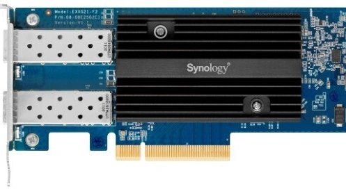 Synology E25G21-F2 네트워크 카드는 10Gbps 및 25Gbps를 지원합니다.