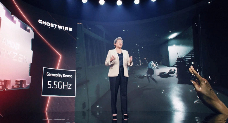 AMD rattrape également Intel. La société a montré que le processeur Ryzen 7000, opérant à une fréquence de 5,5 GHz