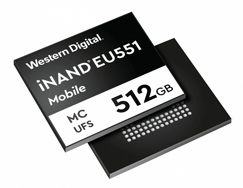 내장형 솔리드 스테이트 드라이브 웨스턴 디지털 InAnd MC EU551 지원 5G 지원 스마트 폰 용으로 설계되었습니다.