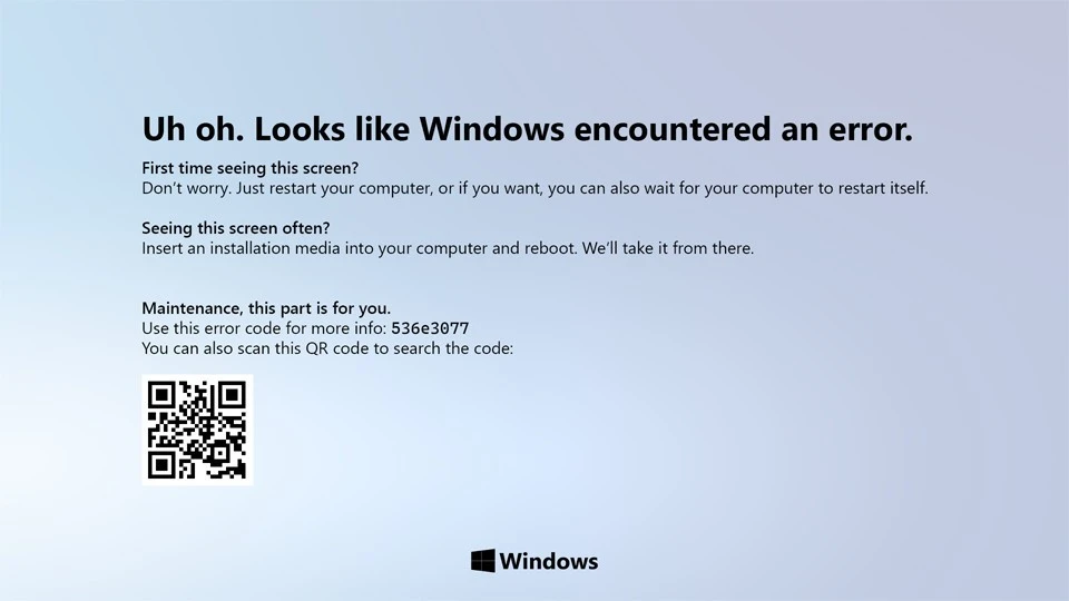 So sollte der blaue Bildschirm des Todes in Windows 11 aussehen