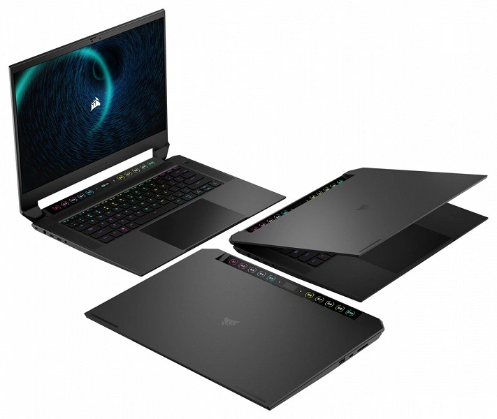 Sem componentes Intel. O Laptop Corsair Voyager A1600 AMD Edition da AMD é apresentado com um painel adicional incomum