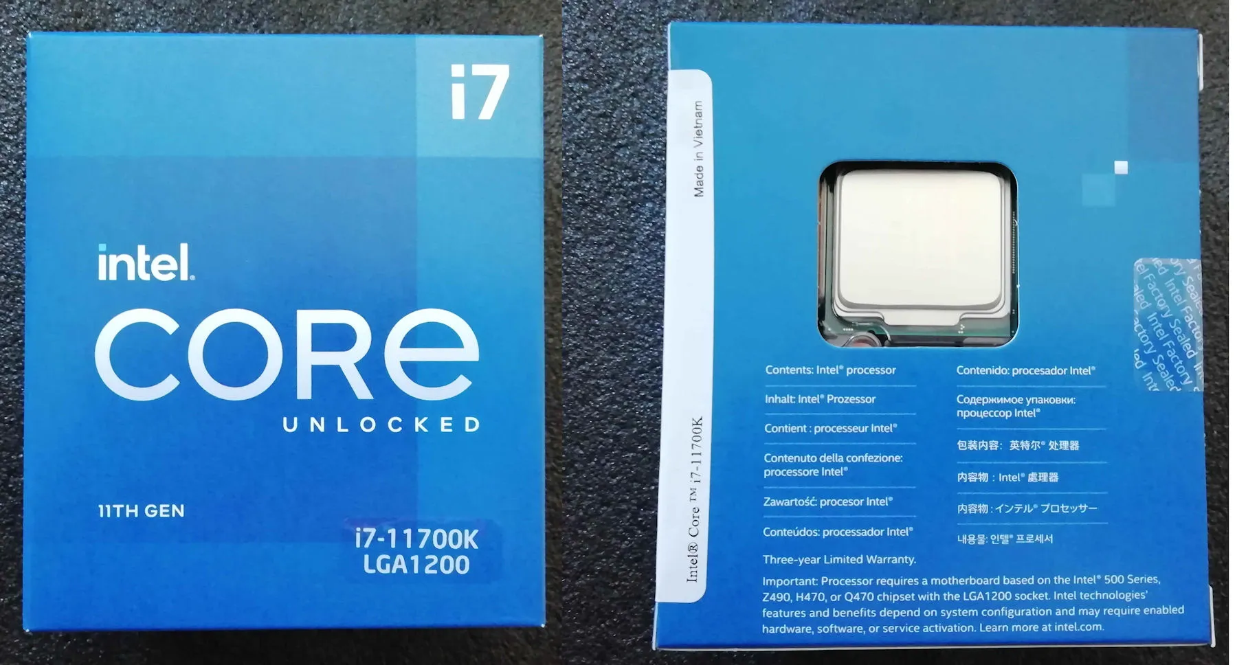 Les utilisateurs ont déjà commencé à recevoir le Core i7-11700K acheté