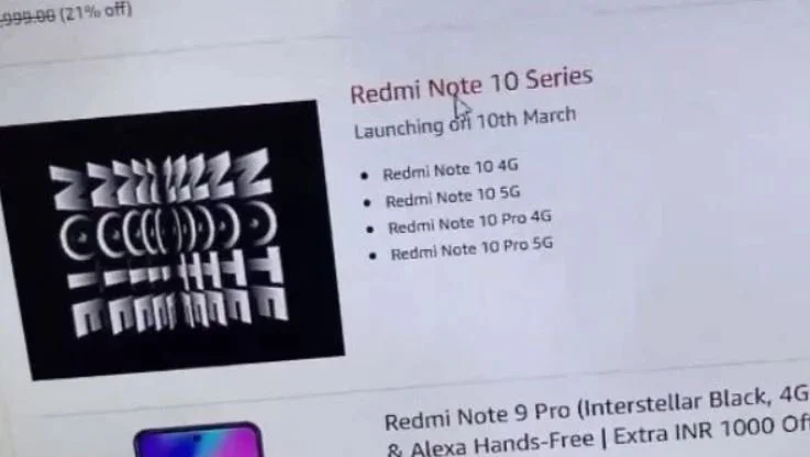 Redmi Note 10은 3 월 10 일에 발표됩니다.