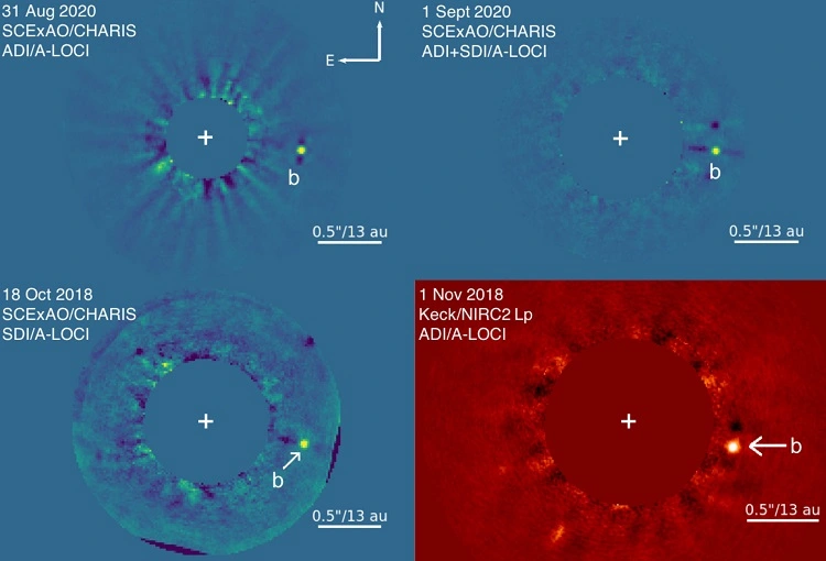 천문학 자들은 태양처럼 보이는 별 근처에서 갈색 왜성의 사진을 찍습니다.