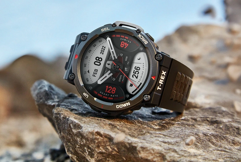 Smart Watches Amazfit T-Rex 2 AMOLED 1.39, GPS, NFC, 심박수 및 SPO2 센서 및 225 달러