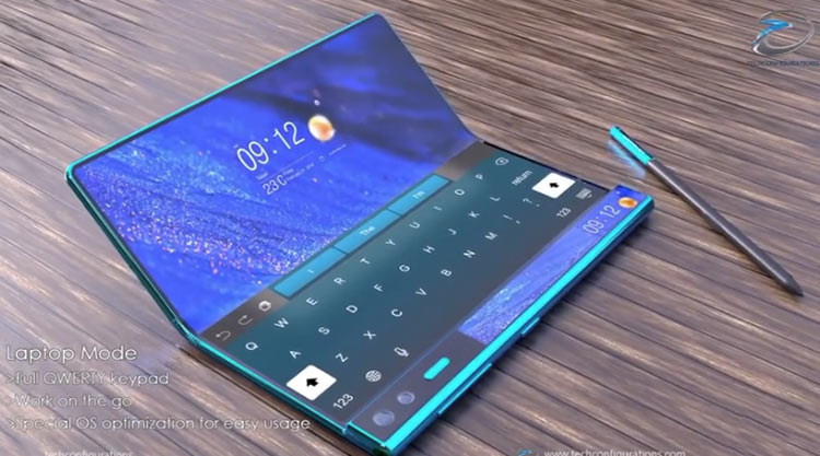 Das flexible Smartphone Mate X2 wird mit einem Bildschirm nach innen geschlossen