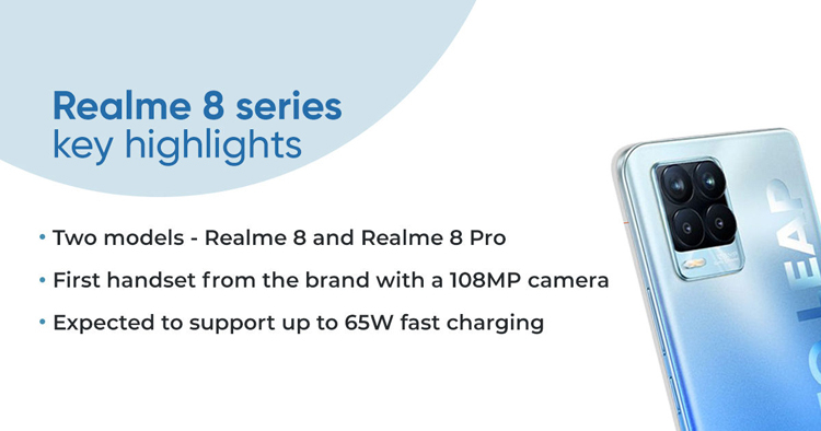 Realme8とRealme8Proは3月末に発表されます