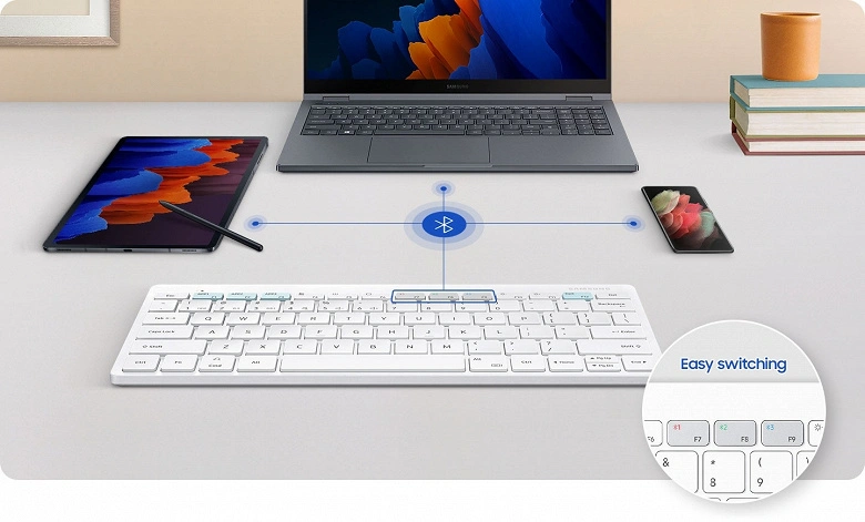 Samsung Smart Keyboard Trio 500 ti consente di lavorare con tre diversi dispositivi