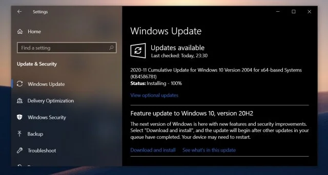 이제 Windows 10 빌드 19042.630을 다운로드 할 수 있습니다.