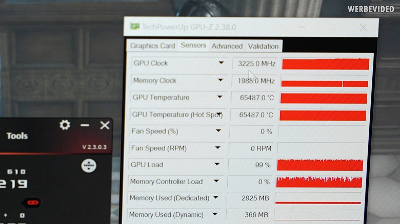 비디오 카드 Radeon RX 6900 XT의 핵심은 3225MHz의 미친 주파수로 오버 클럭됩니다. 이것은 새로운 기록입니다
