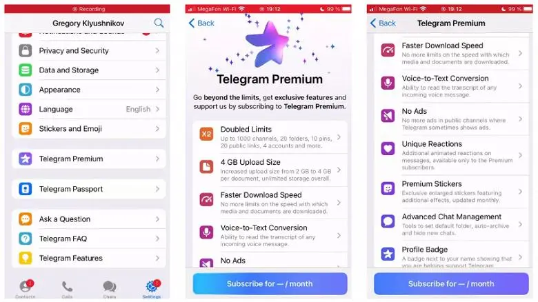 Telegram Premium: quanto custará um custo de assinatura paga e o que exatamente os usuários receberão por dinheiro