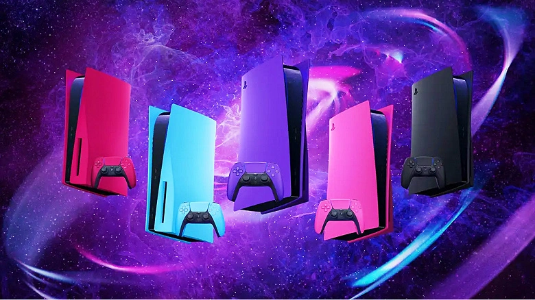 Os painéis removíveis PlayStation 5 em Nova Pink, Starlight Blue e Galactic Purple Flowers estarão à venda em junho