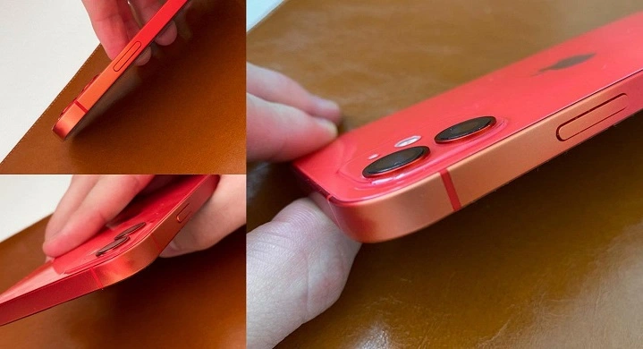 iPhone12はアルミフレームに塗装の色あせがあります