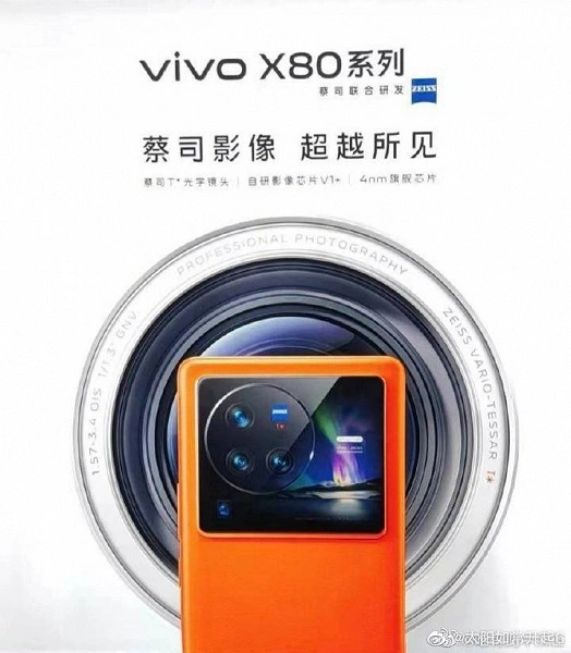 Sembra una fotocamera Zeiss completamente nuova con un'applicazione di leadership in Dxomark. Primo teaser ufficiale Vivo X80 Pro