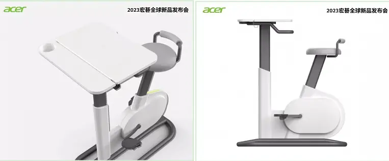 Il sogno di un impiegato attivo: introdotto il tavolo per cyclette Acer con funzione di ricarica per dispositivi mobili