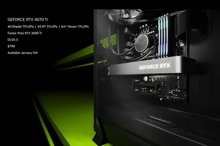 Prestazioni GeForce RTX 3090 Ti da $ 800 a metà del consumo. Presentata GeForce RTX 4070 Ti