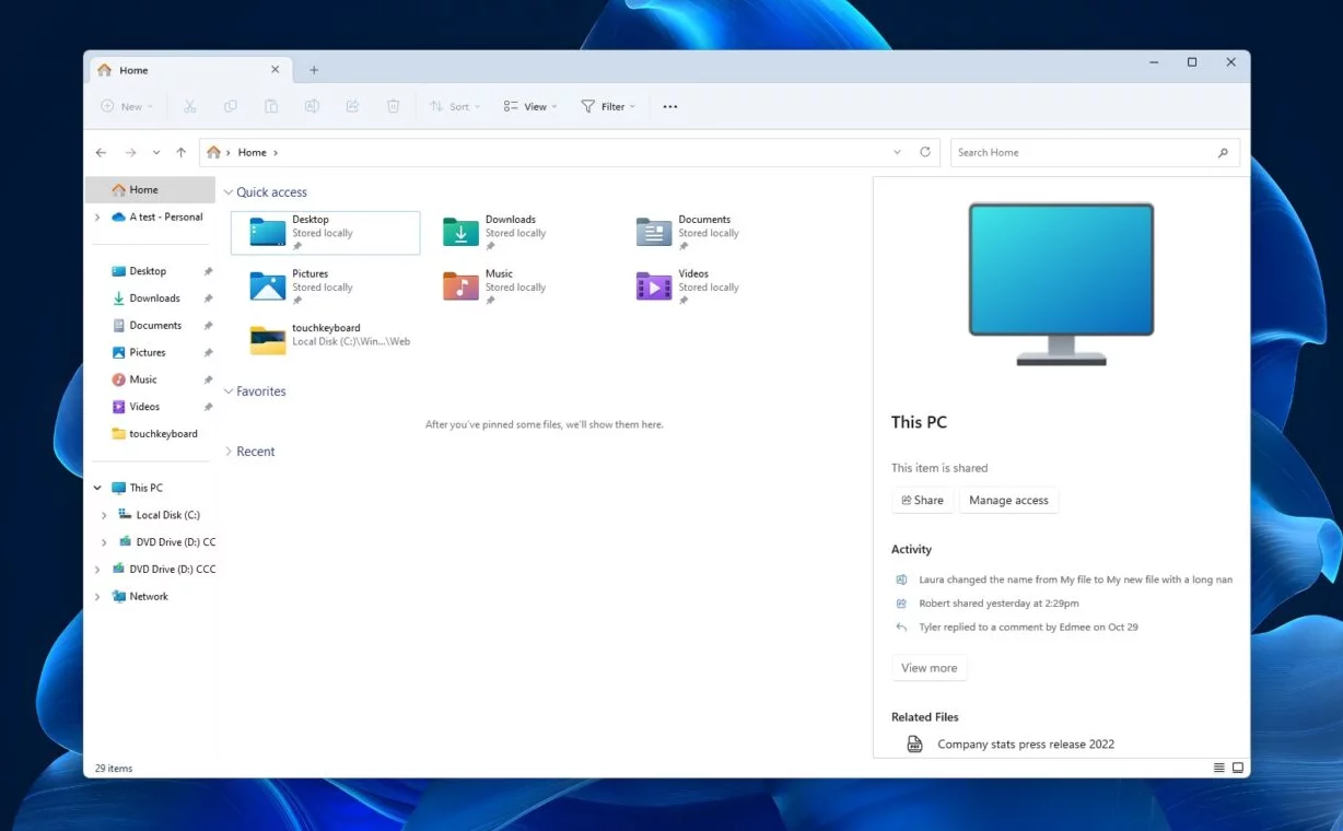 Na montagem de teste do Windows 11, um novo 