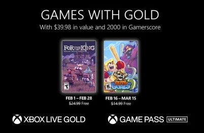 Publication de la collection Xbox Live Gold de février