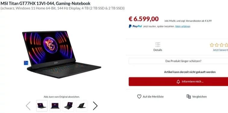 Até 6599€. MSI anuncia preços europeus para laptops RTX 40 Gaming