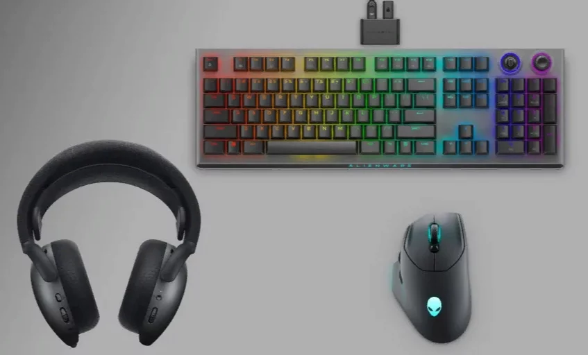 Novo Alienware para jogadores: teclado, mouse e fones de ouvido sem fio