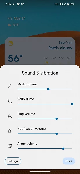 Klingeltöne - separat, Benachrichtigungen - separat. Android 14 wird die Lautstärkeregelung aufteilen